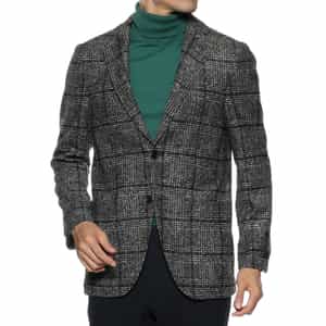 グレンチェック柄 ニットジャケット