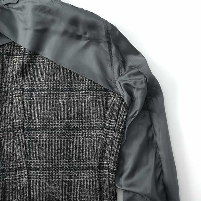 BARNEYS NEW YORK グレンチェック柄 ニットジャケット NAVY