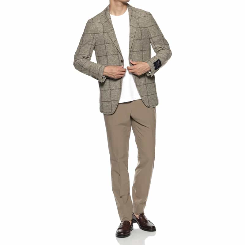 BARNEYS NEW YORK グレンチェック柄 ニットジャケット GRAY