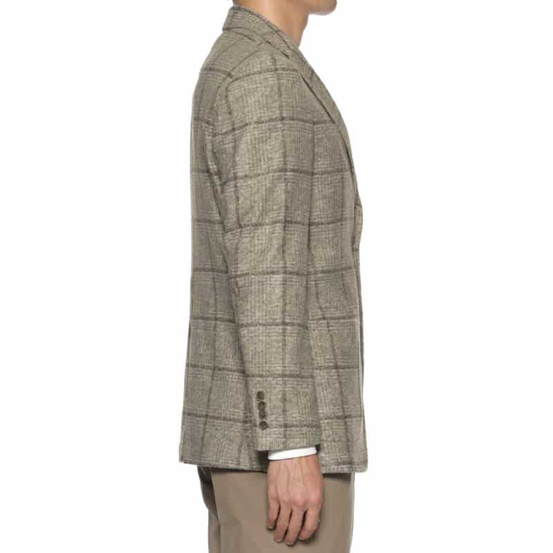 BARNEYS NEW YORK グレンチェック柄 ニットジャケット GRAY