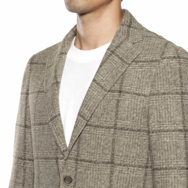 BARNEYS NEW YORK グレンチェック柄 ニットジャケット GRAY