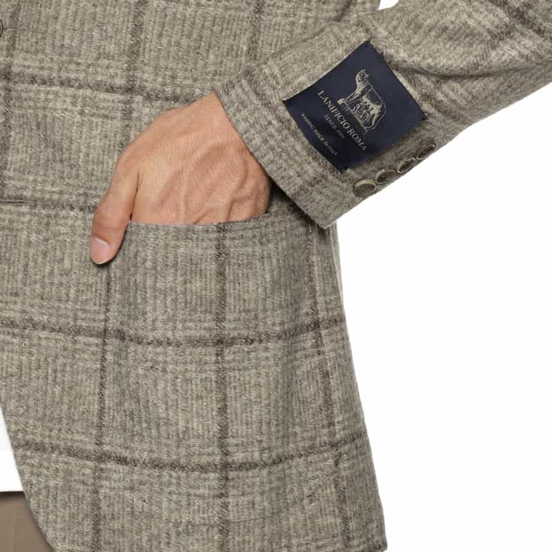 BARNEYS NEW YORK グレンチェック柄 ニットジャケット GRAY