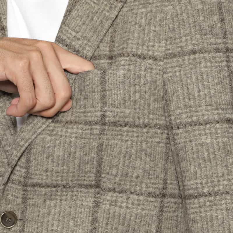 BARNEYS NEW YORK グレンチェック柄 ニットジャケット GRAY