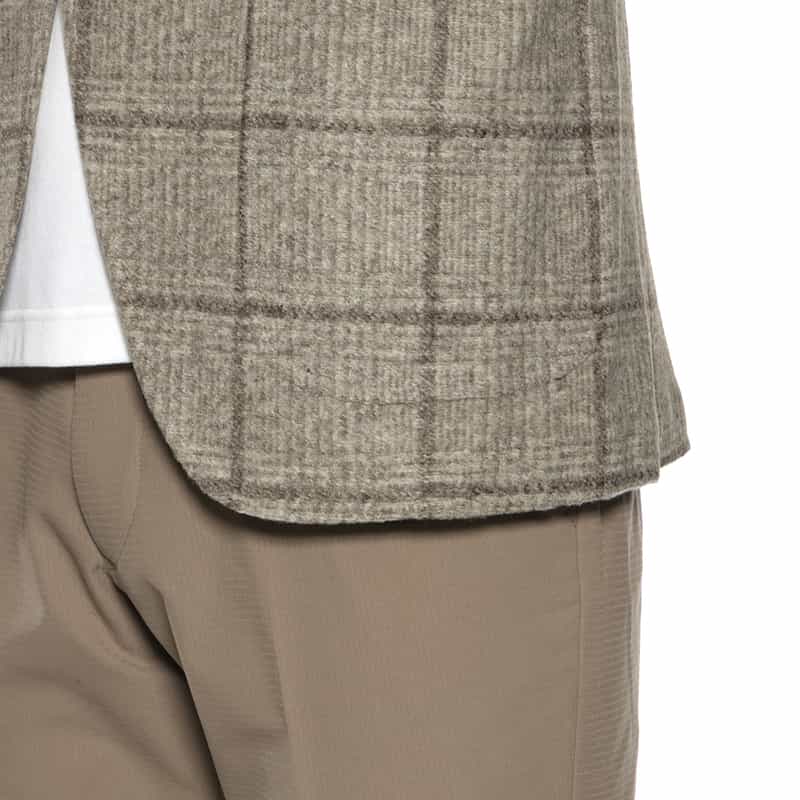 BARNEYS NEW YORK グレンチェック柄 ニットジャケット GRAY