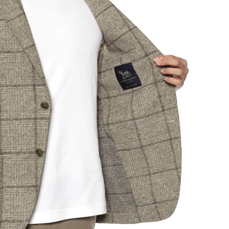 BARNEYS NEW YORK グレンチェック柄 ニットジャケット GRAY