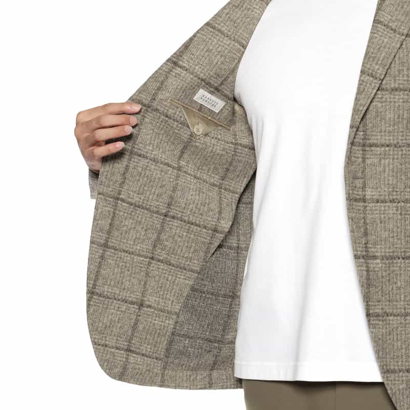 BARNEYS NEW YORK グレンチェック柄 ニットジャケット GRAY