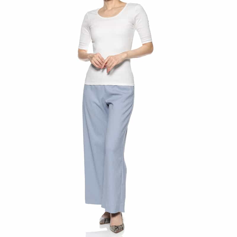 BARNEYS NEW YORK ウォッシャブル クルーネックカットソー WHITE