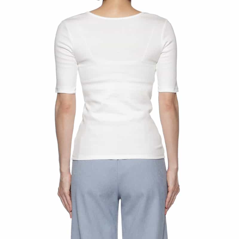 BARNEYS NEW YORK ウォッシャブル クルーネックカットソー WHITE