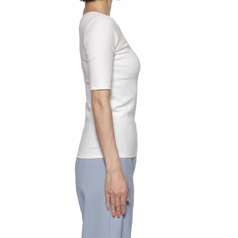 BARNEYS NEW YORK ウォッシャブル クルーネックカットソー WHITE