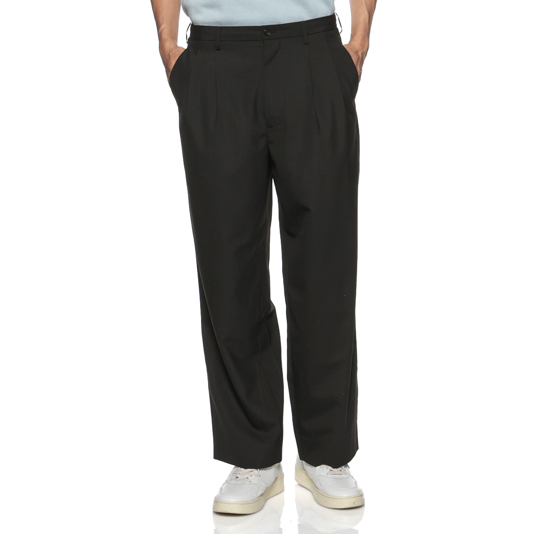 セットアップ タック入りワイドパンツ