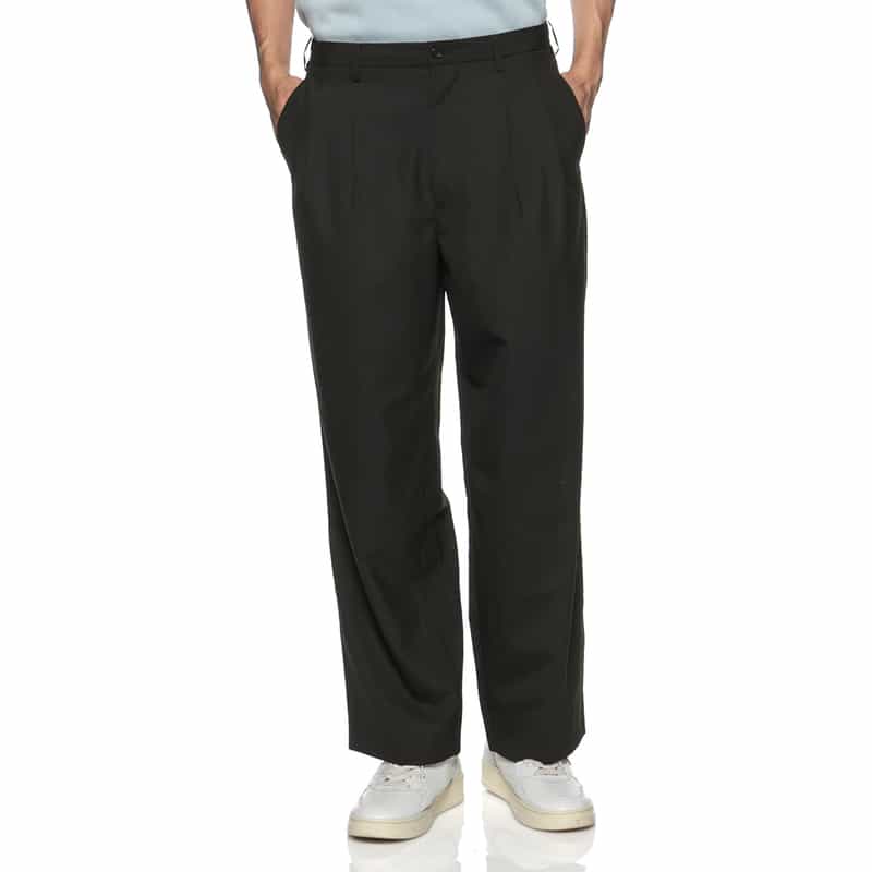 BARNEYS NEW YORK セットアップ タック入りワイドパンツ BLACK