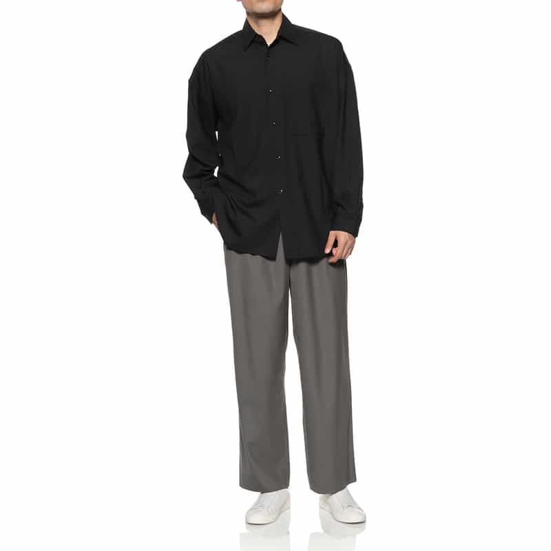 BARNEYS NEW YORK セットアップ タック入りワイドパンツ GRAY