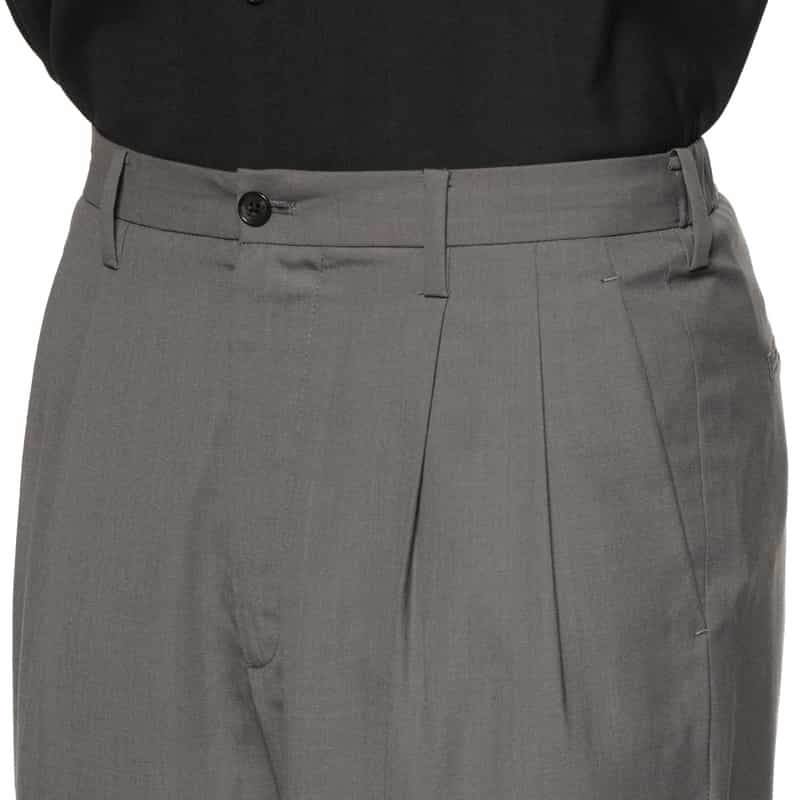 BARNEYS NEW YORK セットアップ タック入りワイドパンツ GRAY