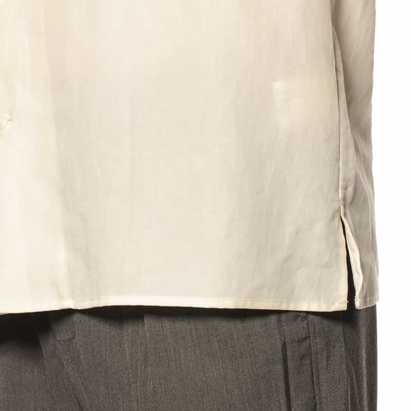 BARNEYS NEW YORK シアー素材オープンカラーシャツ WHITE