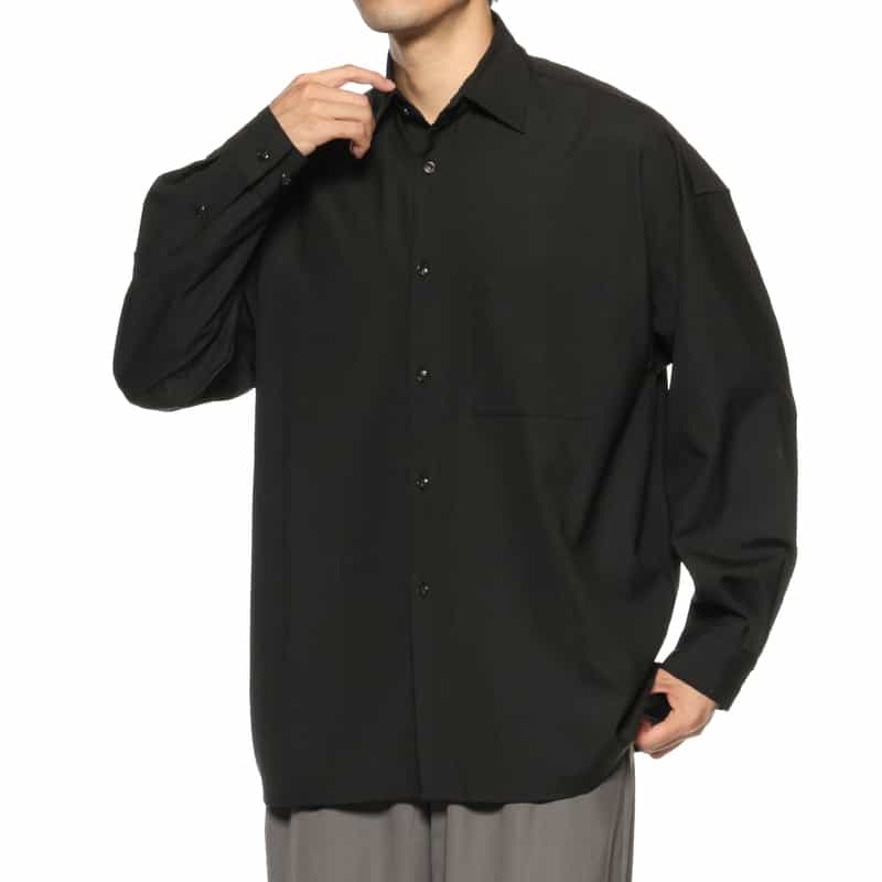 BARNEYS NEW YORK ボックスシルエットカジュアルシャツ BLACK