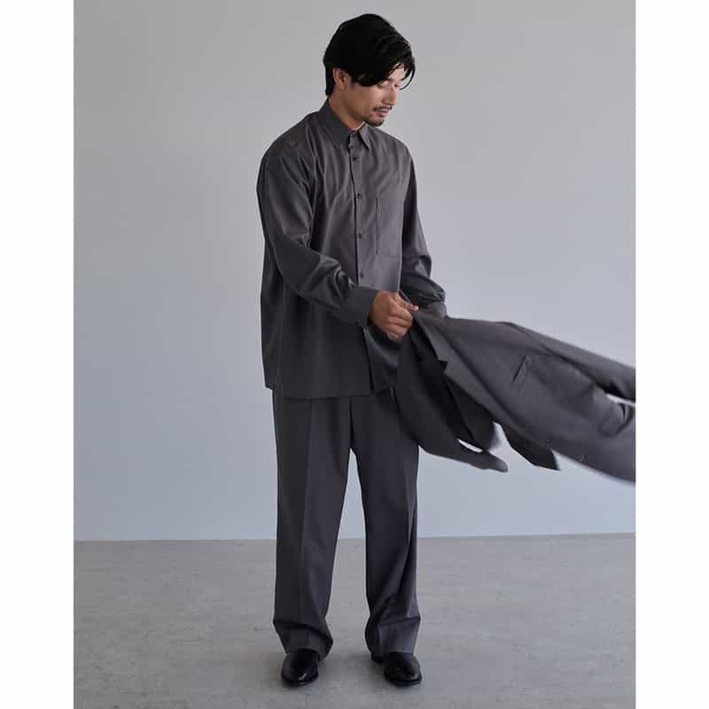 BARNEYS NEW YORK ボックスシルエットカジュアルシャツ GRAY