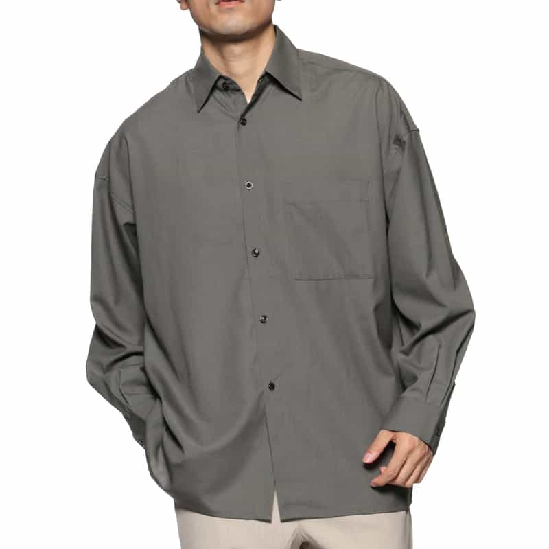 BARNEYS NEW YORK ボックスシルエットカジュアルシャツ GRAY