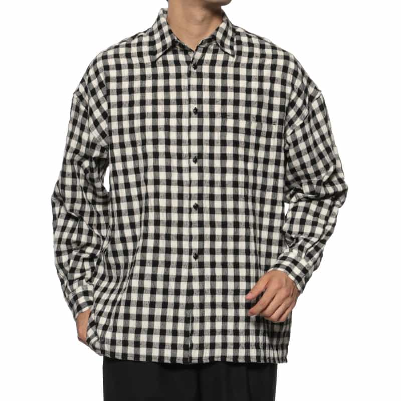 BARNEYS NEW YORK ギンガムチェック柄シャツ BLACK