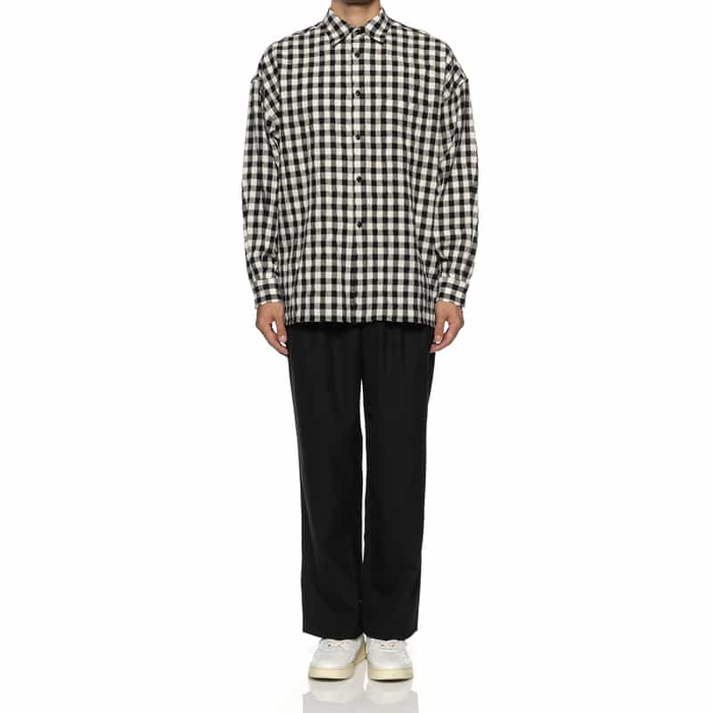 BARNEYS NEW YORK ギンガムチェック柄シャツ BLACK