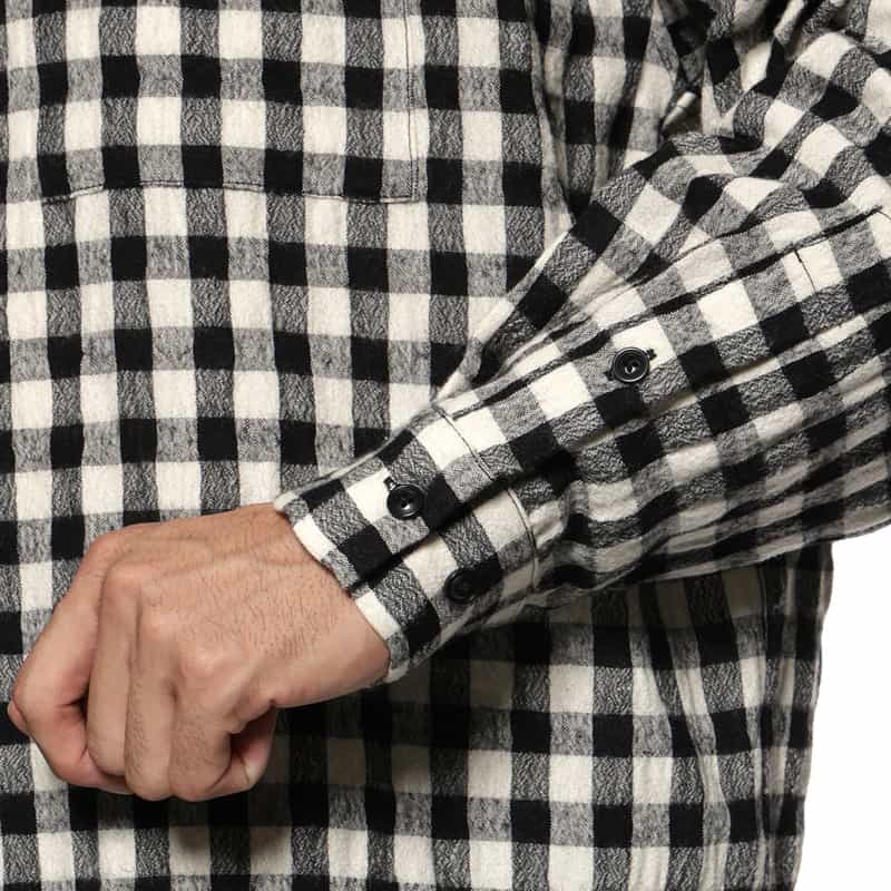 BARNEYS NEW YORK ギンガムチェック柄シャツ BLACK