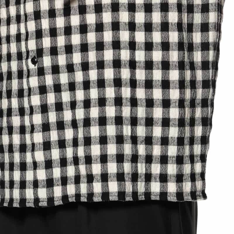 BARNEYS NEW YORK ギンガムチェック柄シャツ BLACK