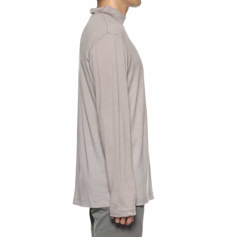 BARNEYS NEW YORK ウール素材モックネックニットプルオーバー GRAY