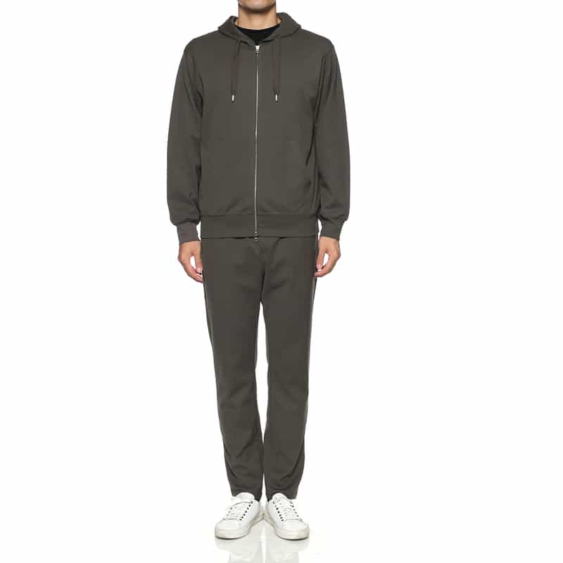 BARNEYS NEW YORK セットアップ ジップアップスウェットフーディ DARK GRAY