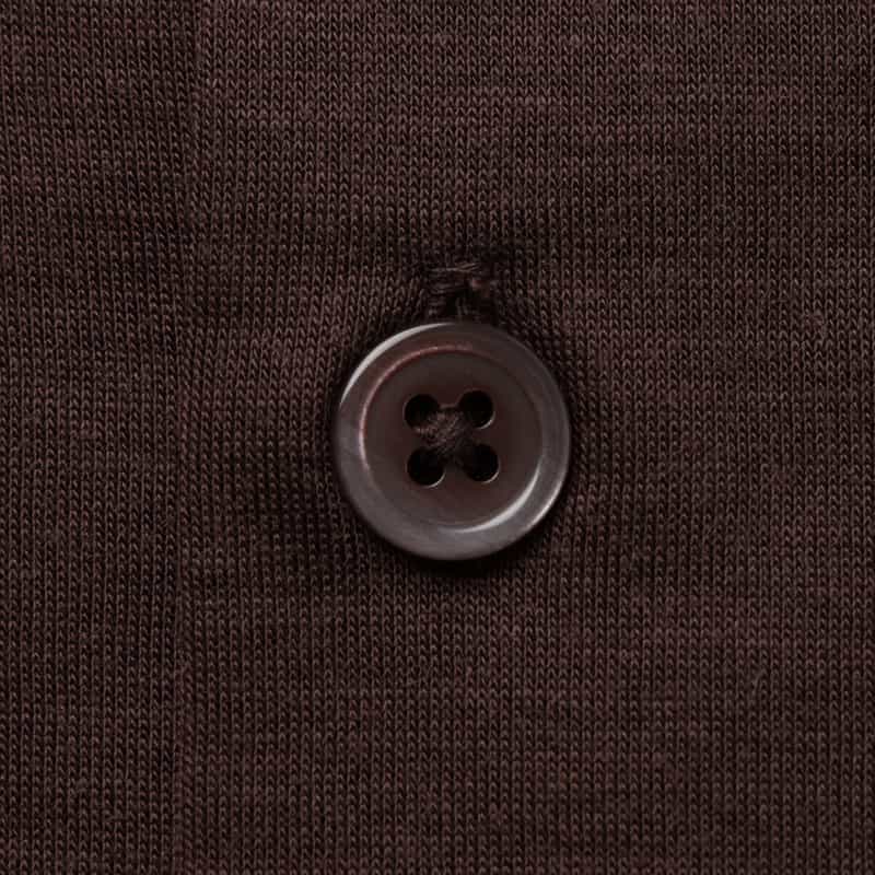 BARNEYS NEW YORK ウォッシャブル オープンカラーニットシャツ BROWN