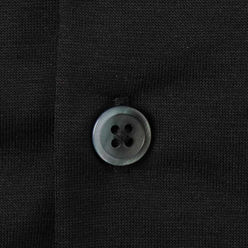 BARNEYS NEW YORK ウォッシャブル オープンカラーニットシャツ BLACK