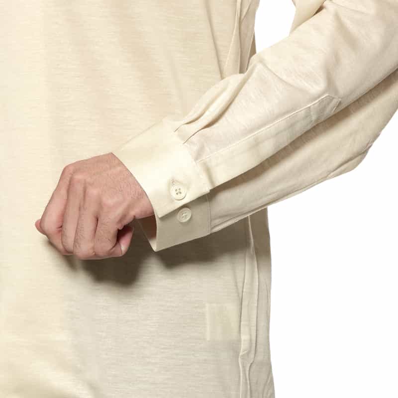 BARNEYS NEW YORK ウォッシャブル オープンカラーニットシャツ GRAY