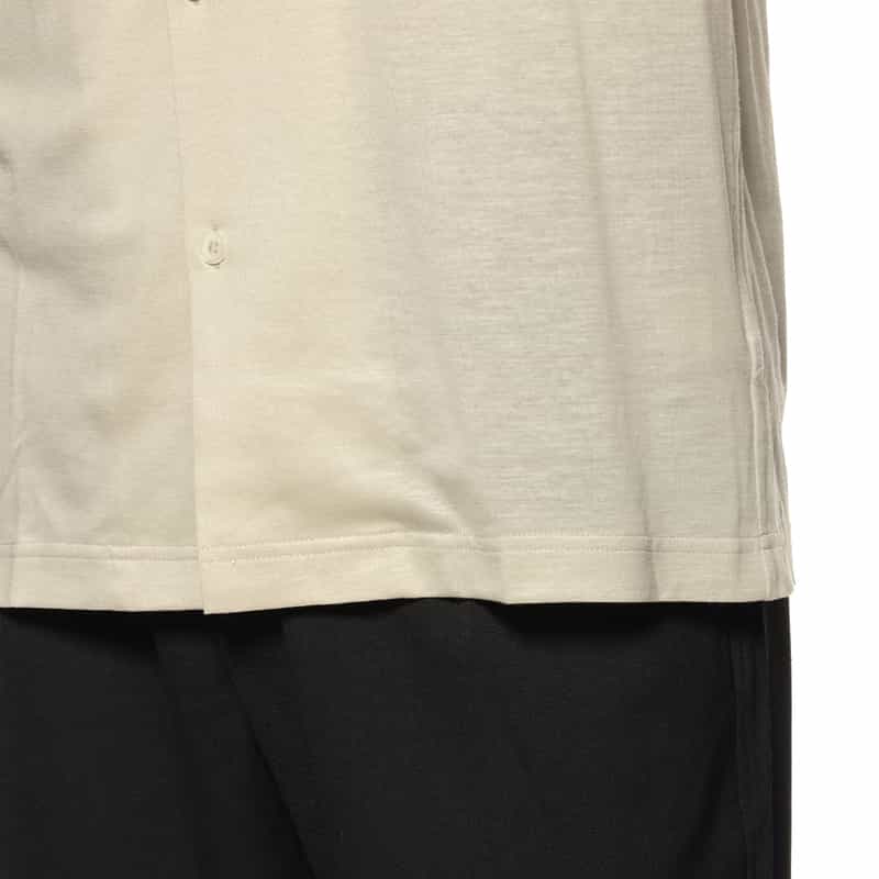 BARNEYS NEW YORK ウォッシャブル オープンカラーニットシャツ GRAY