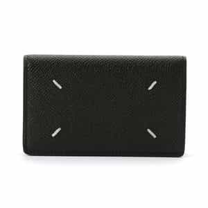 Barneys NewYork leatherブラック二つ折り財布 ジッパー付き メンズ 二つ折り財布 折りたたみ財布 ジッパー BASIC FACTORY