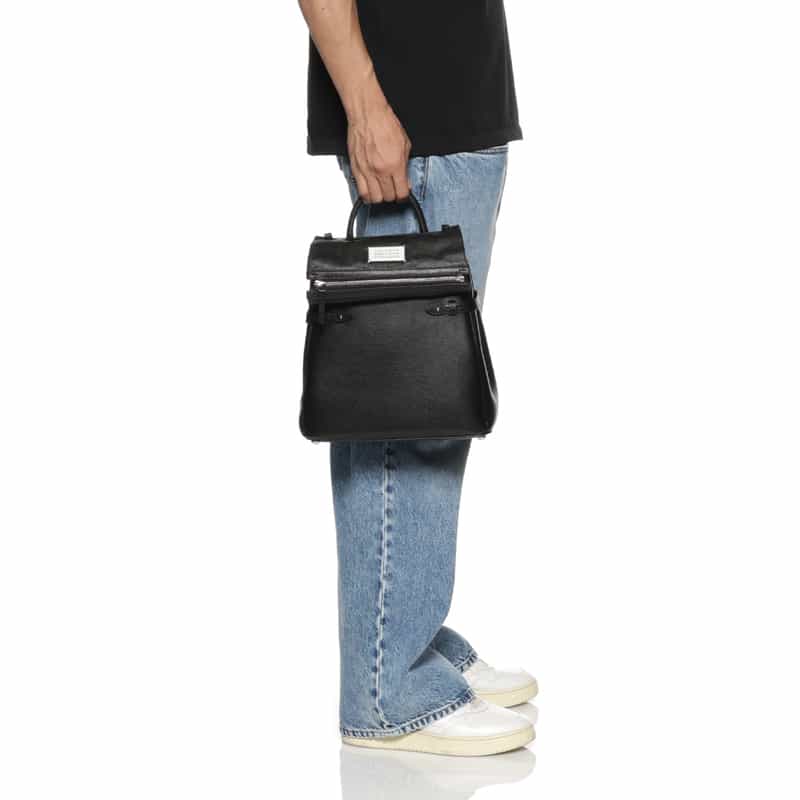 MAISON MARGIELA MAISON MARGLELA＜メゾンマルジェラ＞ レザーハンドバッグ BLACK