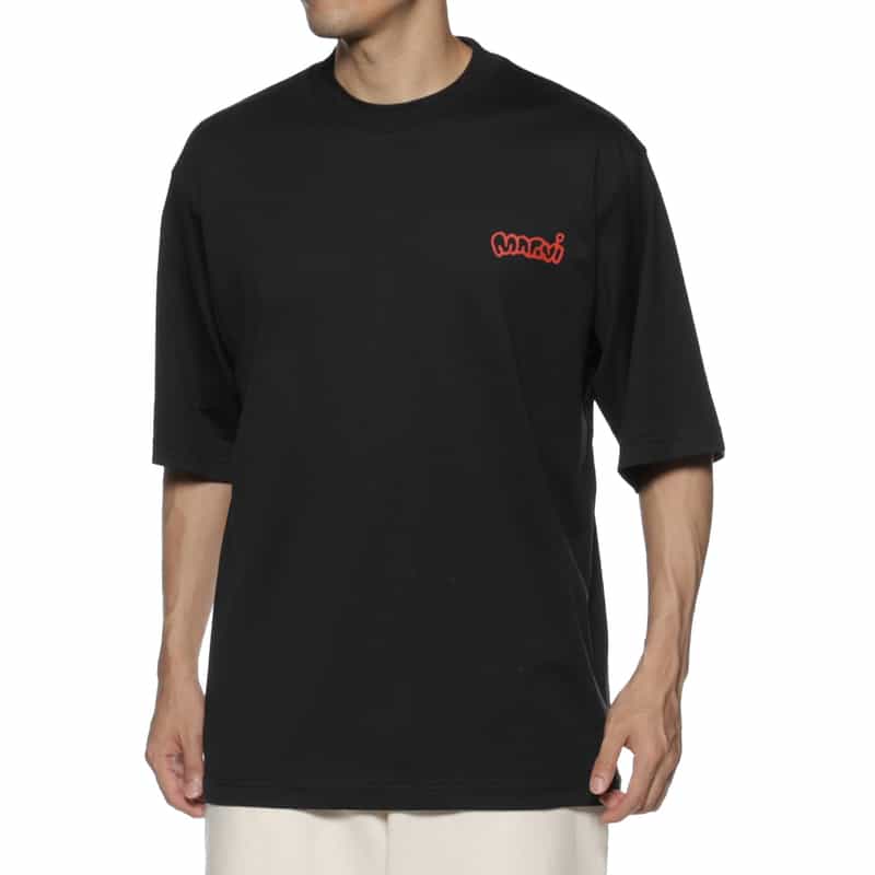 MARNI MARNI＜マルニ＞ バーニーズ　ニューヨーク限定 ロゴ入りTシャツ BLACK