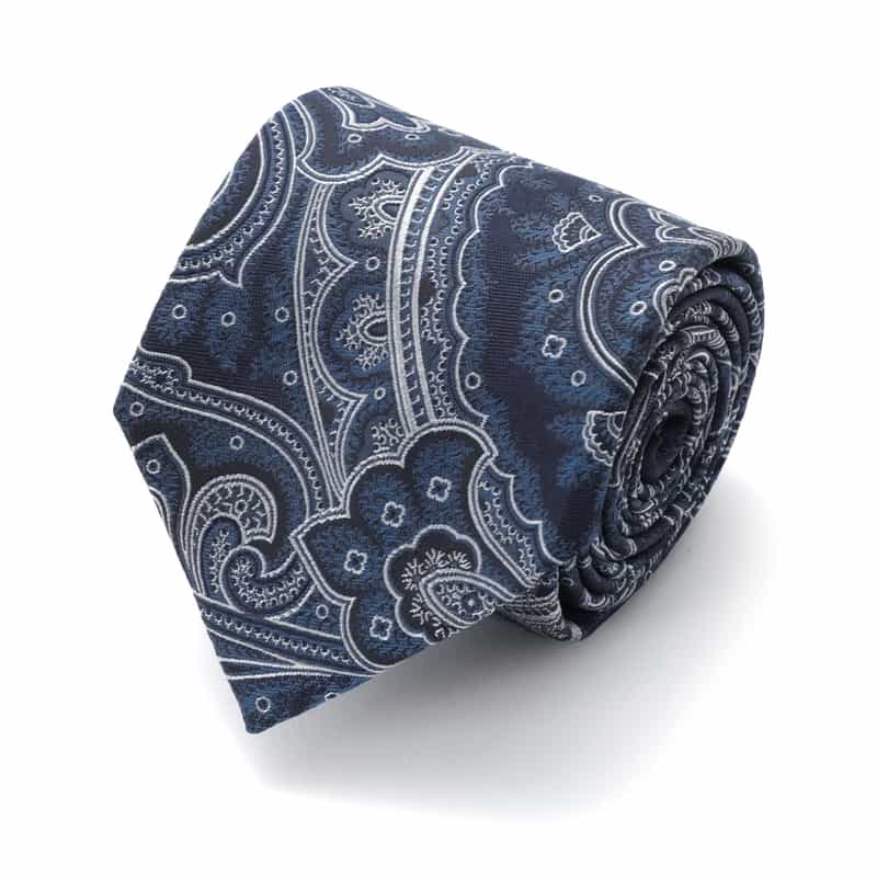BARNEYS NEW YORK ペイズリー柄タイ NAVY