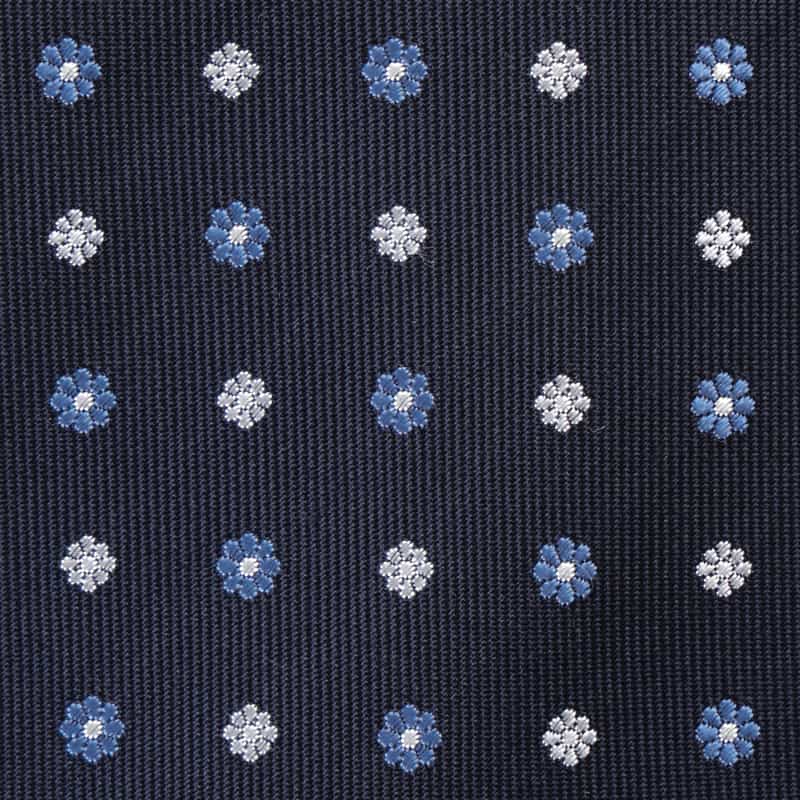 BARNEYS NEW YORK 花小紋柄タイ NAVY