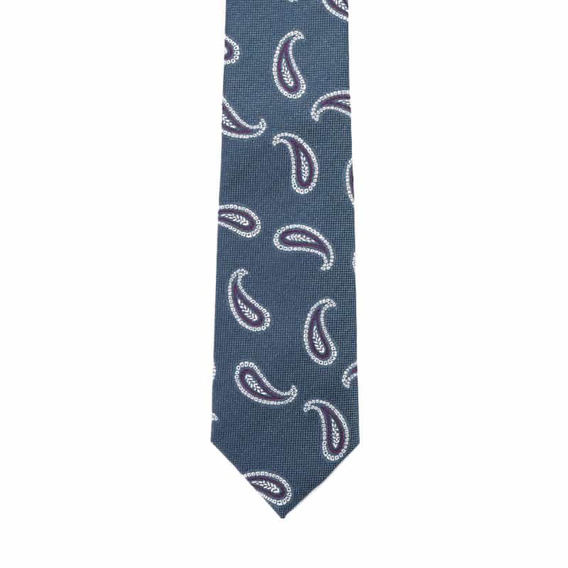 BARNEYS NEW YORK ペイズリー柄タイ BLUE
