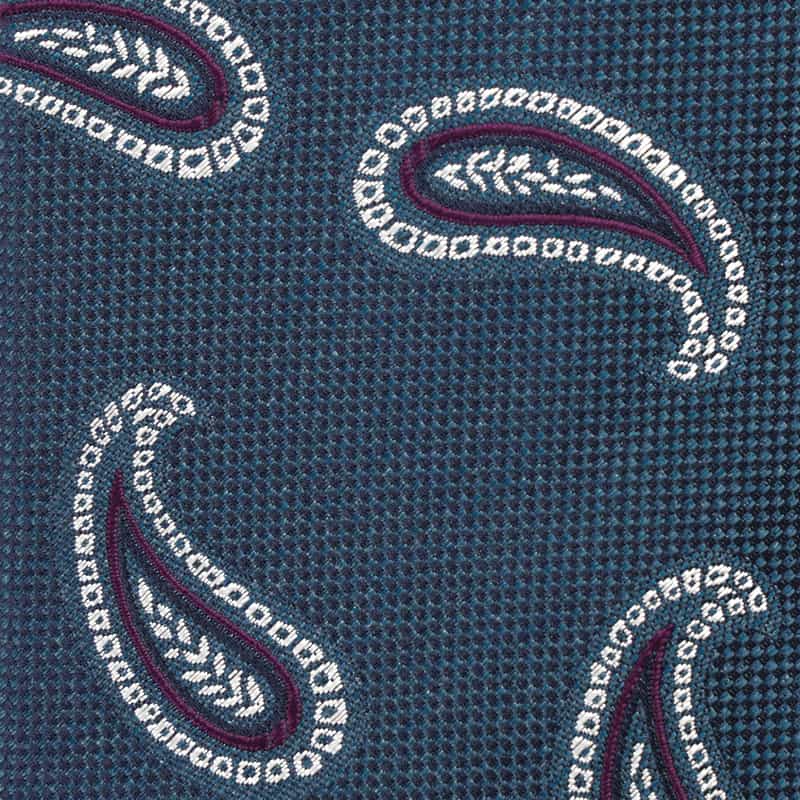 BARNEYS NEW YORK ペイズリー柄タイ BLUE