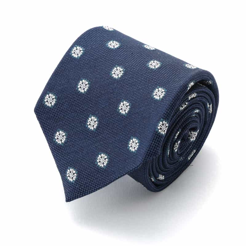 BARNEYS NEW YORK 小紋柄タイ NAVY