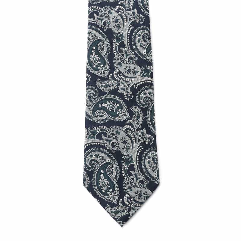 BARNEYS NEW YORK ペイズリー柄タイ NAVY