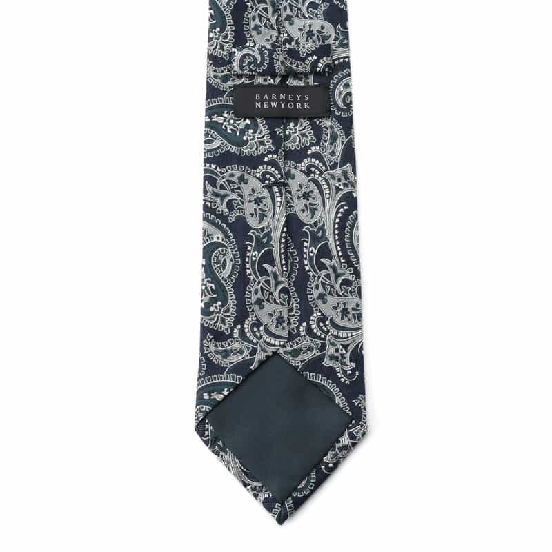 BARNEYS NEW YORK ペイズリー柄タイ NAVY