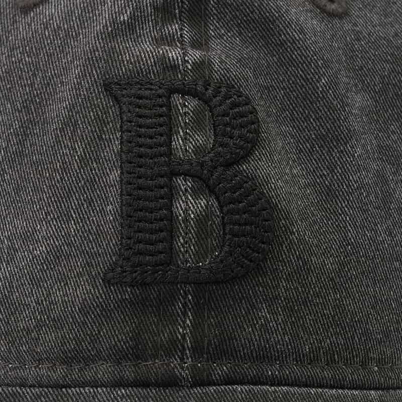 BARNEYS NEW YORK "BARNEYS" NEW ERAコラボレーション ヴィンテージ加工ロゴキャップ BLACK