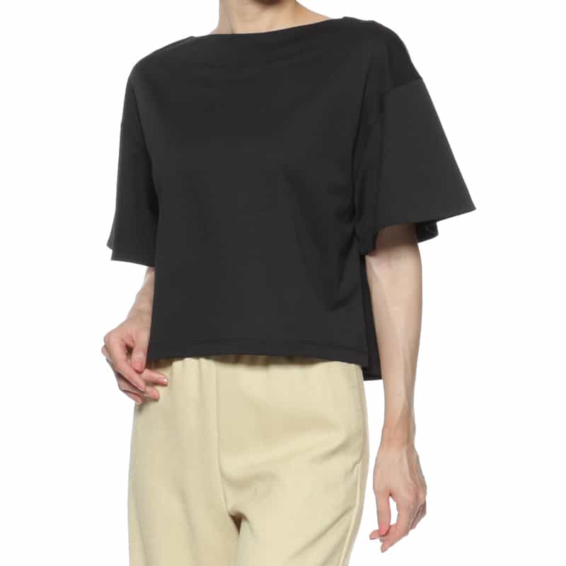 BARNEYS NEW YORK ウォッシャブル フレアスリーブカットソー BLACK