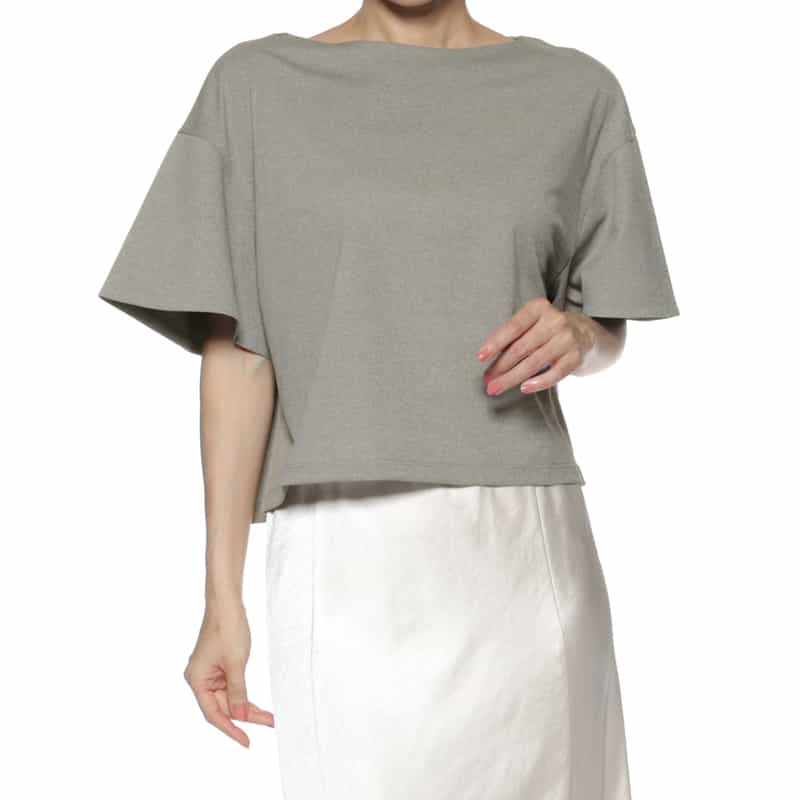 BARNEYS NEW YORK ウォッシャブル フレアスリーブカットソー GRAY