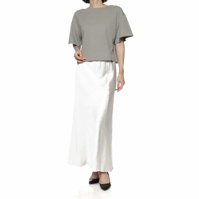 BARNEYS NEW YORK ウォッシャブル フレアスリーブカットソー GRAY