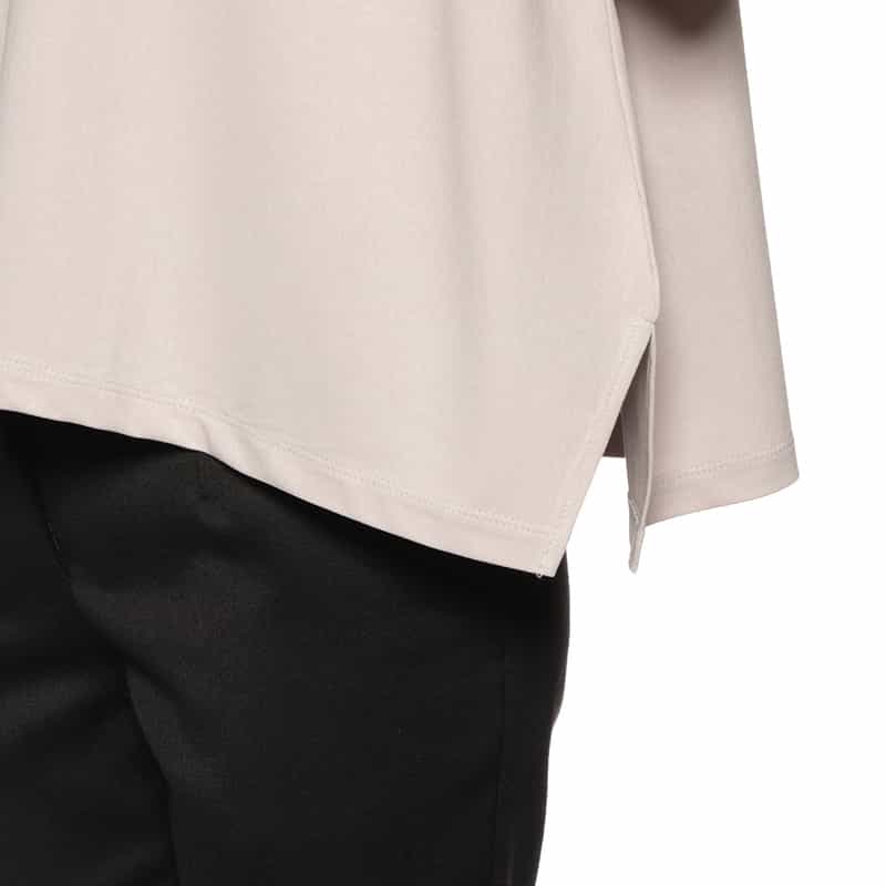 BARNEYS NEW YORK ウォッシャブル キーネックカットソー BEIGE