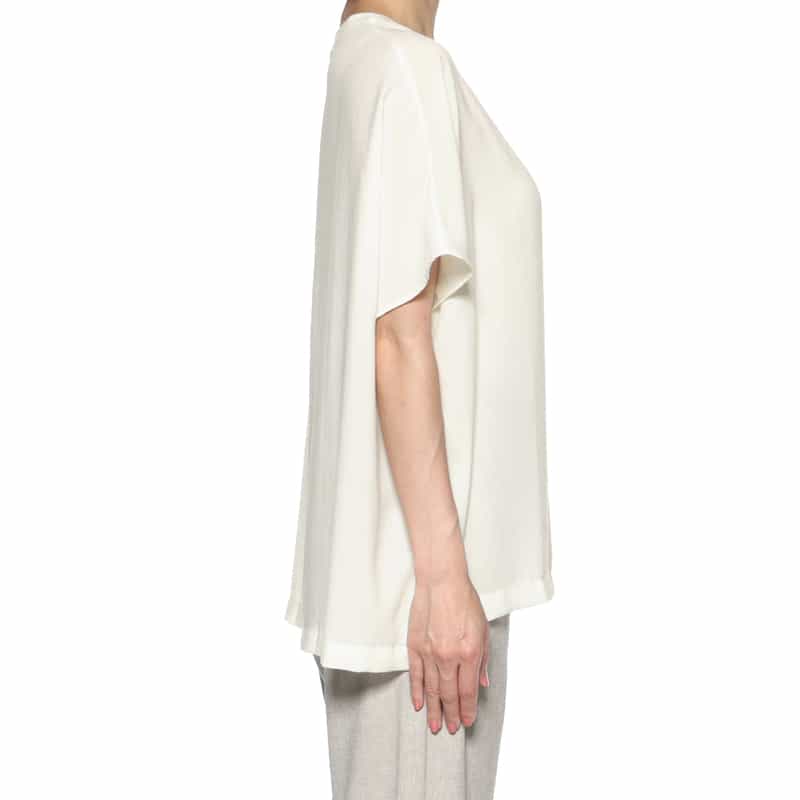 BARNEYS NEW YORK ウォッシャブル シアー素材カットソー WHITE