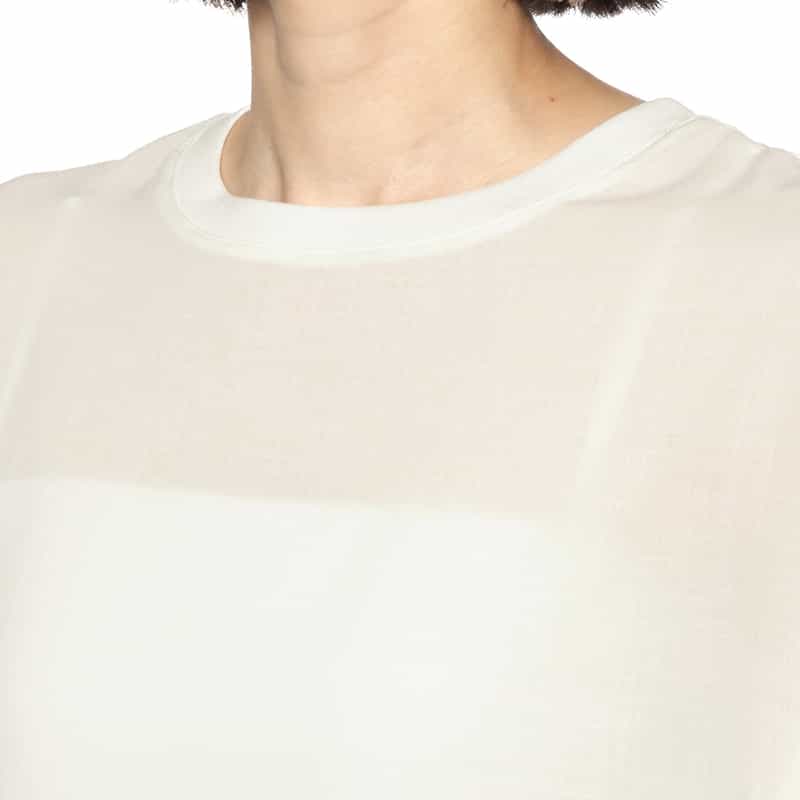 BARNEYS NEW YORK ウォッシャブル シアー素材カットソー WHITE