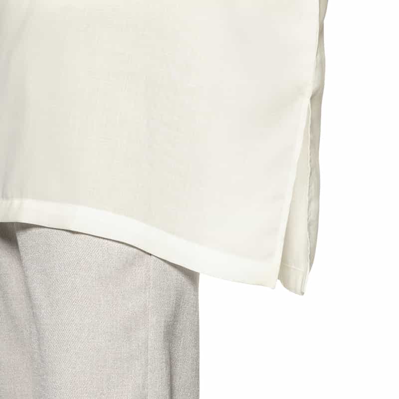 BARNEYS NEW YORK ウォッシャブル シアー素材カットソー WHITE