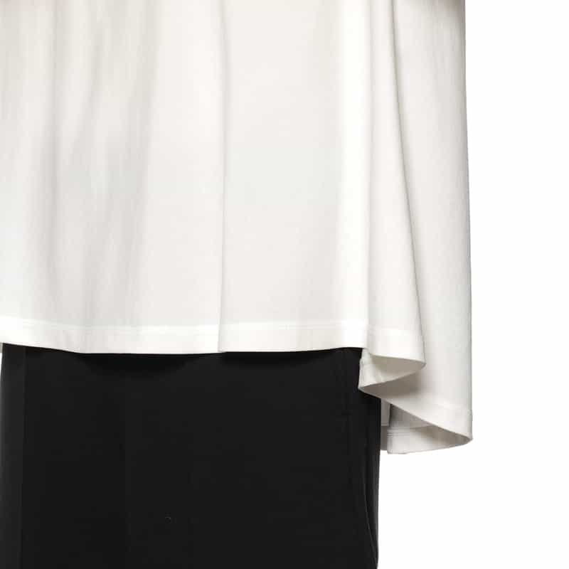 BARNEYS NEW YORK ウォッシャブル バックリボンフレアカットソー WHITE